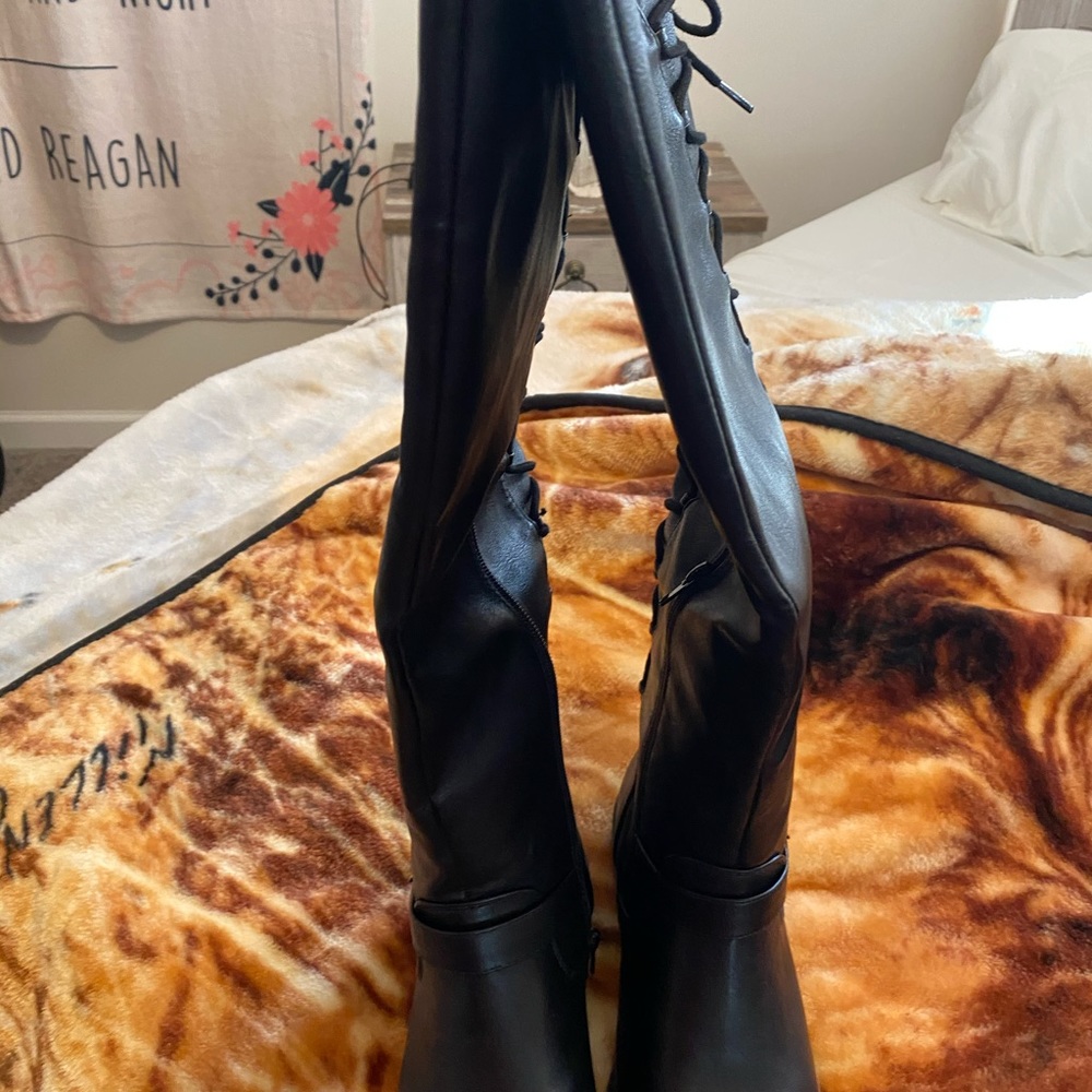 Black lace up boots